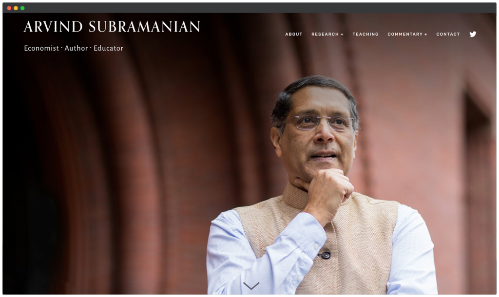 Academic Website Arvind Subrumanian